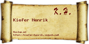 Kiefer Henrik névjegykártya
